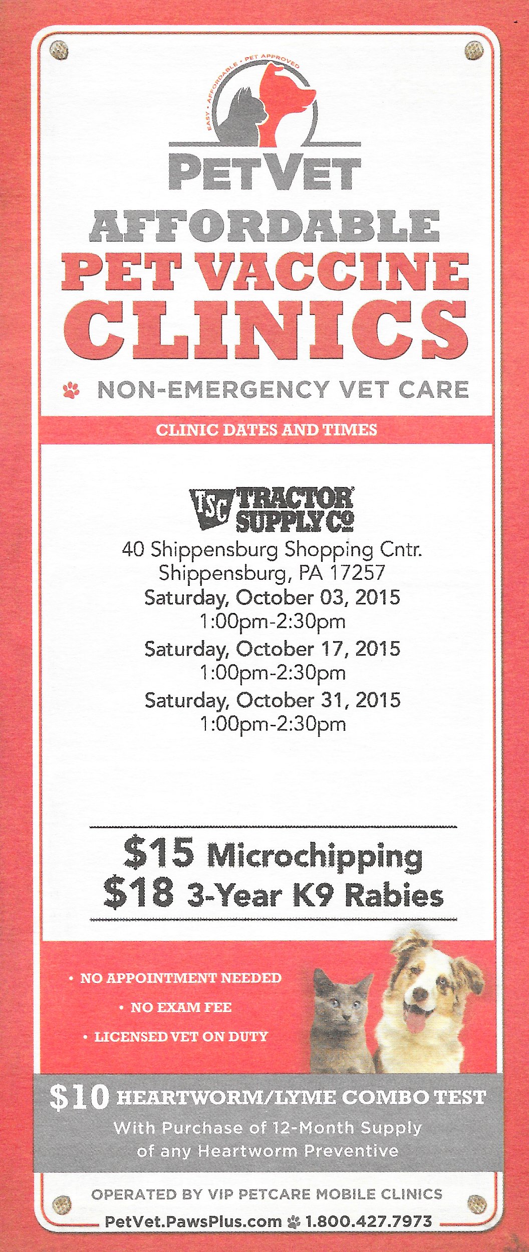 October 2015 Affordable Pet Vaccine 
