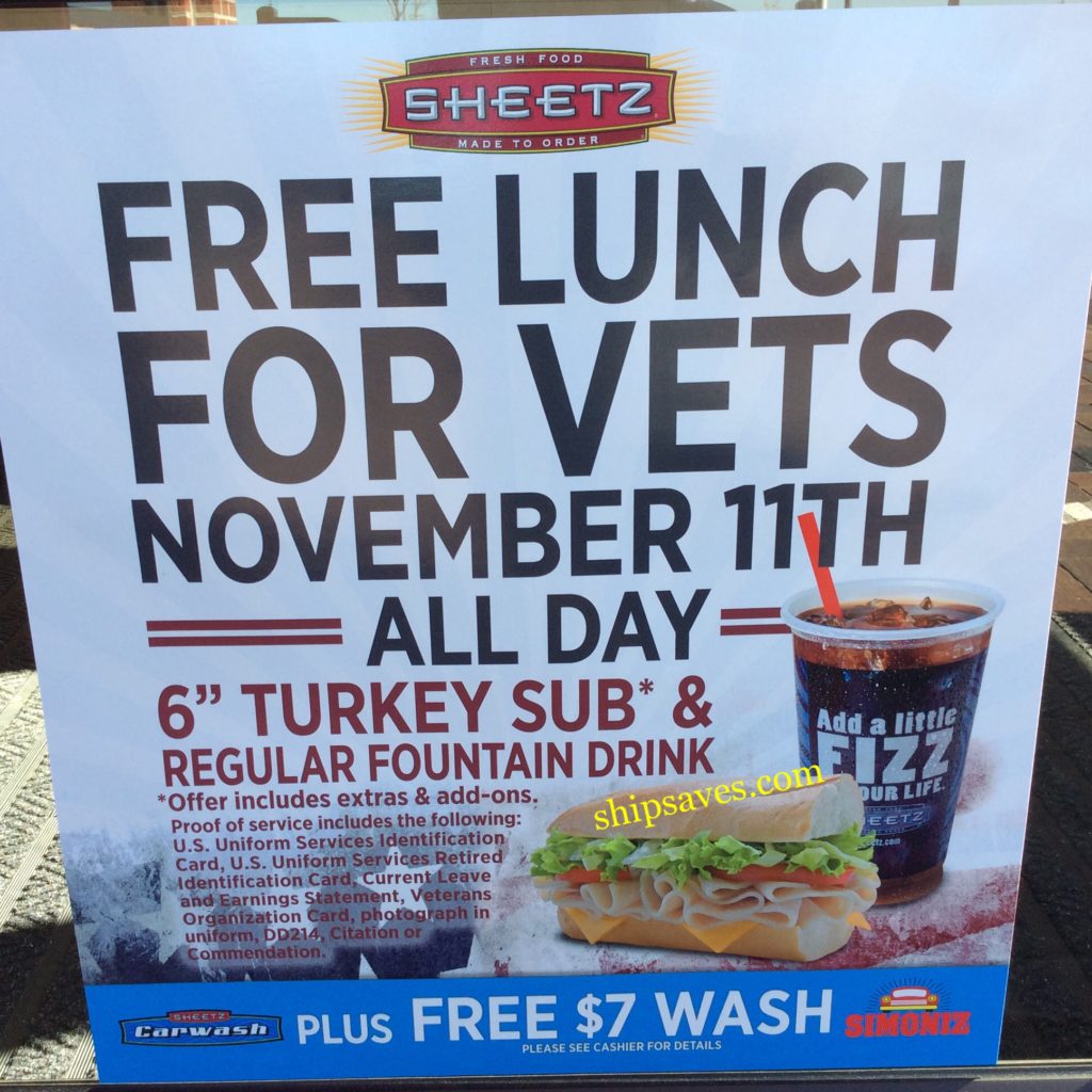Veterans Day Restaurant Deals and Freebies SHIP SAVES