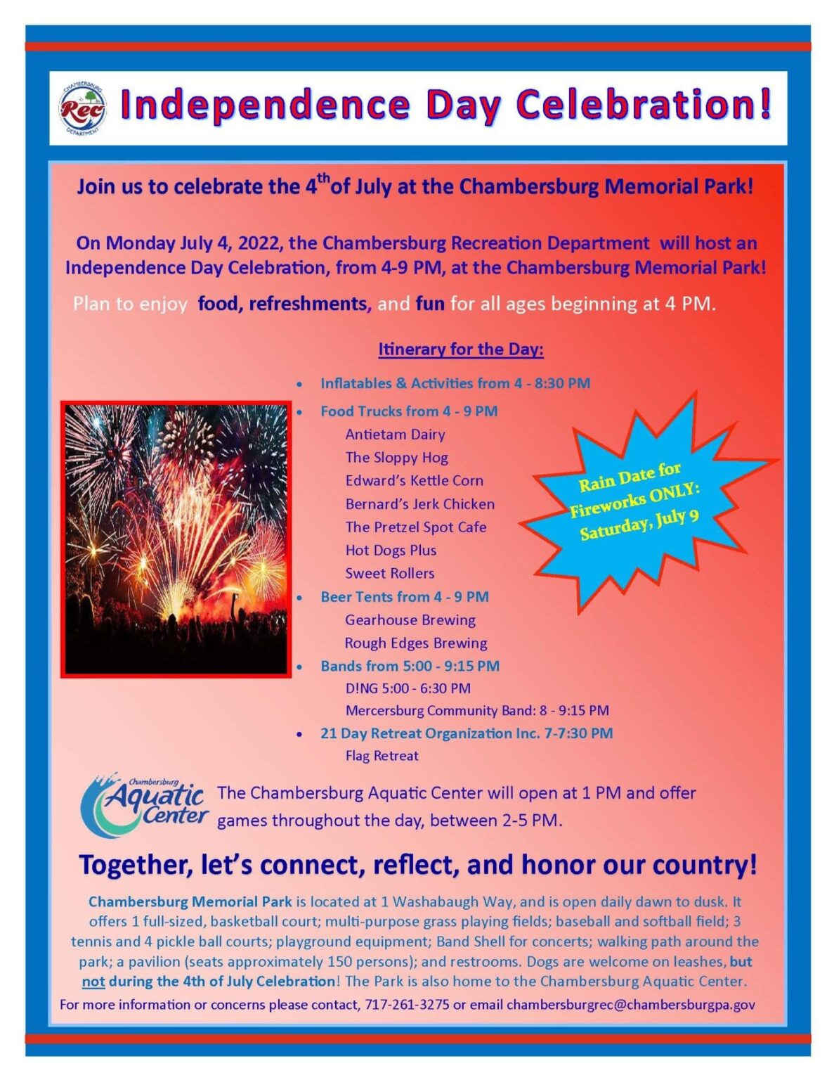 Chambersburg’s July 4th Schedule of Events SHIP SAVES
