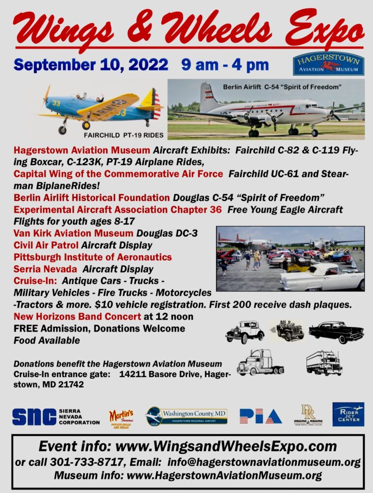 Wings & Wheels Expo 2022 at Hagerstown Regional Airport SHIP SAVES